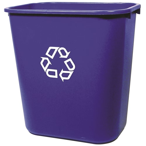 Corbeille de recyclage de bureau Rubbermaid®, 28 pintes, bleu foncé